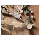 Assorted Hand Tools: Pliers, Saws, Hammers & Spray Gun Regulator
