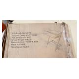 Rolling 2 tier metal laptop desk - black