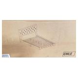 Accent Furniture upholstered platform bed egg shell