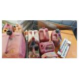 Gas cans and 2 Steel strapping tool