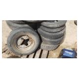 Pallet of rims and tires