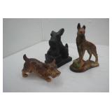 Vintage Ceramic Dog Figurines. Scotty & Shepard? cast material