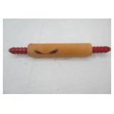 Vintage Red Handled Wooden Rolling Pin