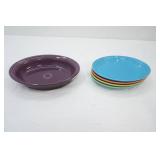 Fiesta ware small Oval Plates & Vegetable Bowl. Homer Laughlin China Co.