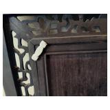 Chinese Mountain River Porcelain Blue & White Carved Wood Large Wall Panels