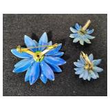 Three Floral Brooch & Earring Sets