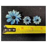 Three Floral Brooch & Earring Sets