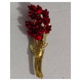 Danbury Mint "A Dozen Roses" 24K Gold Clad Earrings & Asst Rose Brooches