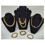 Necklace/Bracelet Gold Tone Costume Jewelry Sets