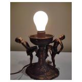Art Deco Figural Statue Bronze Lamp - No Shade