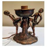 Art Deco Figural Statue Bronze Lamp - No Shade