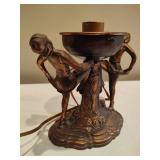 Art Deco Figural Statue Bronze Lamp - No Shade