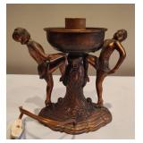 Art Deco Figural Statue Bronze Lamp - No Shade