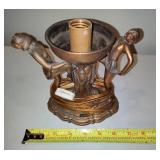 Art Deco Figural Statue Bronze Lamp - No Shade