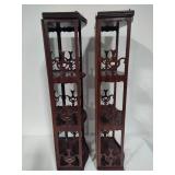 Butler Three-Tier Mirror Back Wood Shelves