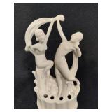 Art Deco Porcelian Scarf Dancers Flower Frog