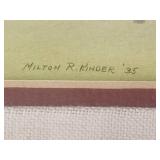 Milton R. Kinder Framed Watercolor