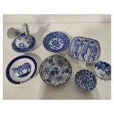 Blue & White Porcelain Trinket Dishes & Misc