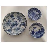Blue & White Porcelain Trinket Dishes & Misc