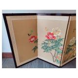 Hand Painted Four Panel Japanese Folding Screen
