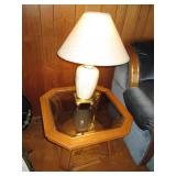 Pair of (2) Light tone wood Octagon...