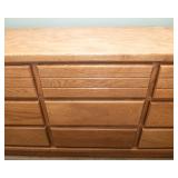 6-Drawer Oak Dresser with Coordinating Mirror