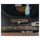 Vintage Singer Sewing Machine with Folding Sewing Cabinet Table