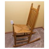 American Country-Style Wooden Rocking Chair – Rush Seat