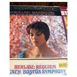 Vintage classical LP collection featuring well-known composers including Brahms, Handel, Mozart, Vivaldi, Gershwin, and Beethoven,