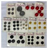 Vintage Sewing Collection - Includes Vintage Tin and Button Collection, Vintage Simplicity Patterns, Snaps and Eyelet Tool, Vintage Sewing Needle Cases, and Wooden Darning Egg