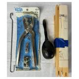 Vintage Sewing Collection - Includes Vintage Tin and Button Collection, Vintage Simplicity Patterns, Snaps and Eyelet Tool, Vintage Sewing Needle Cases, and Wooden Darning Egg