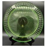 Vintage Green Depression Uranium Glass 13" Round