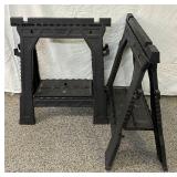 Set of 5 Folding Saw Horses with Lower Tray