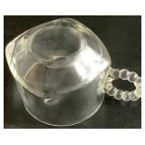 Hazel Atlas Snack, Sip, and Smoke Glass Luncheon Serving Trays with Cups - set of 8