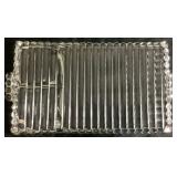 Hazel Atlas Snack, Sip, and Smoke Glass Luncheon Serving Trays with Cups - set of 8