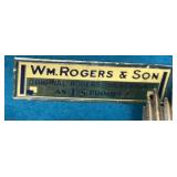 Wm. Rogers & Son Gardenia Pattern Silverplated Flatware with Wood Case & Wm. Rogers Silverplate Cranberry Set