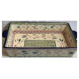 Vintage Fiesta Rimmed Bowls (4) and Temp-tations Ceramic Baker with Lid and Matching Tray