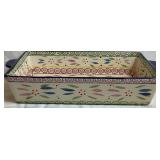 Vintage Fiesta Rimmed Bowls (4) and Temp-tations Ceramic Baker with Lid and Matching Tray