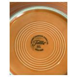 Vintage Fiesta Rimmed Bowls (4) and Temp-tations Ceramic Baker with Lid and Matching Tray