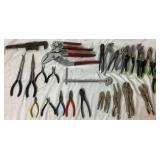 Sizable Collection of Pliers, Cutters, Vice Grips, Pipe Washers
