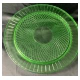 Vintage Green Depression Uranium Glass 13" Round