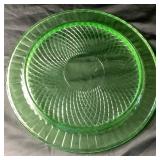 Vintage Green Depression Uranium Glass 13" Round