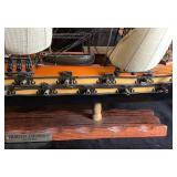 Assorted Maritime Memorabilia: Includes Model 1780 Fragata Espanola Tall Ship, Nautical Knot Shadowbox Display, Framed Duluth Tugboat Photo, Pair of Handpainted Isle Royale Teacups