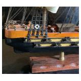 Assorted Maritime Memorabilia: Includes Model 1780 Fragata Espanola Tall Ship, Nautical Knot Shadowbox Display, Framed Duluth Tugboat Photo, Pair of Handpainted Isle Royale Teacups
