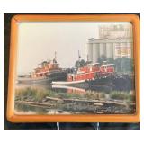 Assorted Maritime Memorabilia: Includes Model 1780 Fragata Espanola Tall Ship, Nautical Knot Shadowbox Display, Framed Duluth Tugboat Photo, Pair of Handpainted Isle Royale Teacups