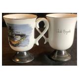 Assorted Maritime Memorabilia: Includes Model 1780 Fragata Espanola Tall Ship, Nautical Knot Shadowbox Display, Framed Duluth Tugboat Photo, Pair of Handpainted Isle Royale Teacups