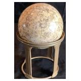 Decorative Rocks, Agates, Shells and Stone Sphere on Brass Pedestal Bundle