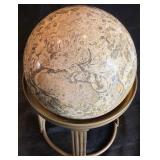 Decorative Rocks, Agates, Shells and Stone Sphere on Brass Pedestal Bundle
