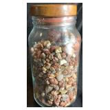 Decorative Rocks, Agates, Shells and Stone Sphere on Brass Pedestal Bundle
