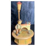 Vintage Anri Thorens Swiss Revolving Music Box - The Third Man - 9" H